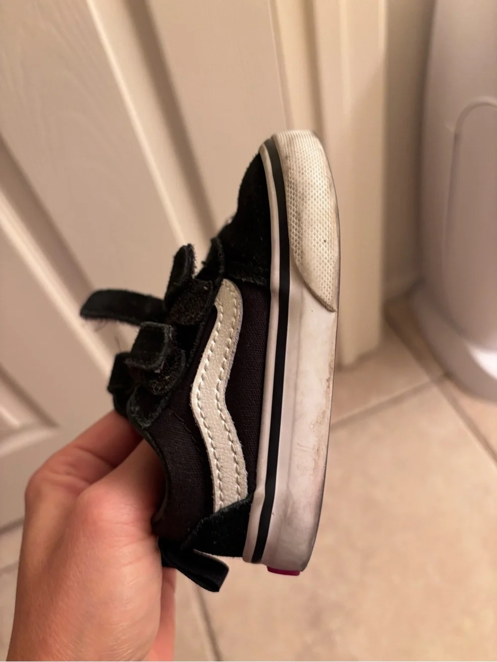 Vans Kids Black Velcro Skate Sneakers